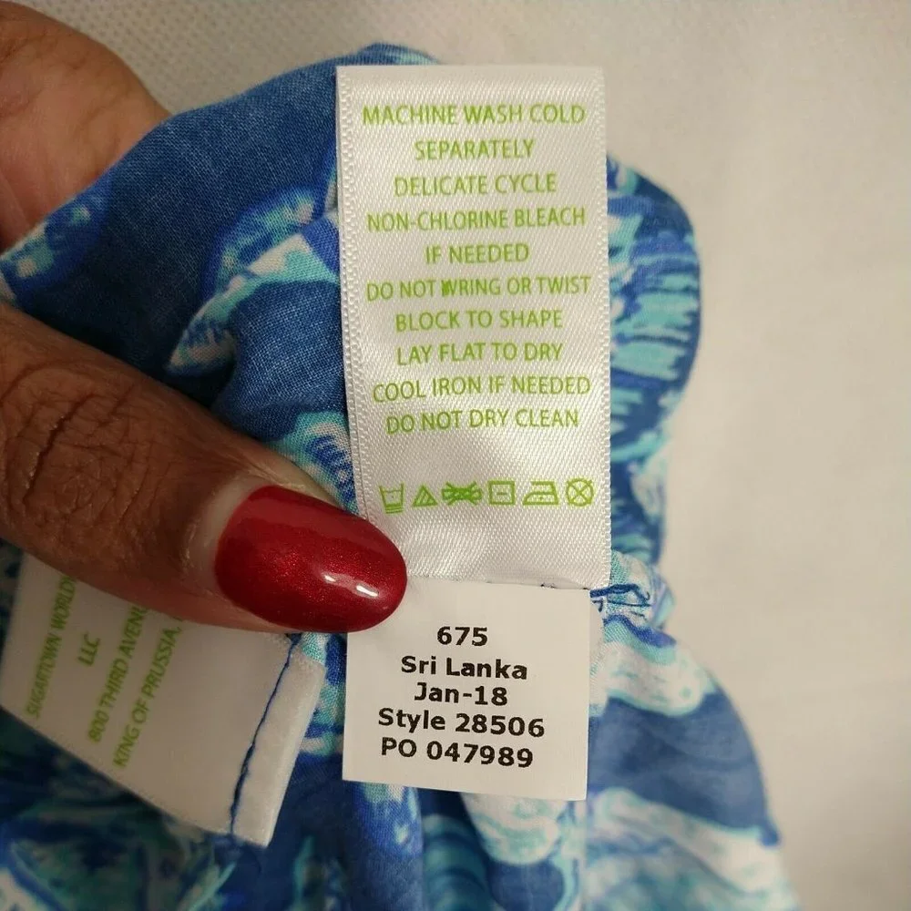 Lilly Pulitzer Martinique Joy Ride Top Blouse Blue - Picture 9 of 9